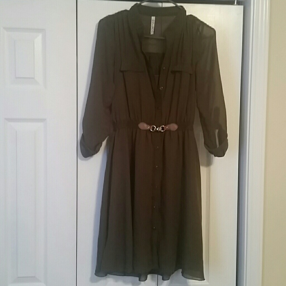 Olive green rich and beautiful dress